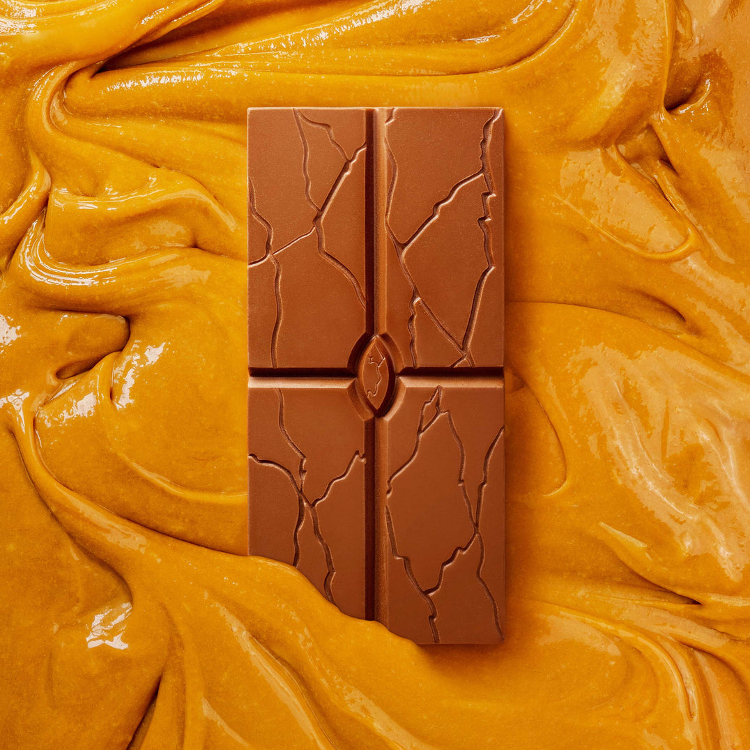 Milk chocolate with caramel & lava salt