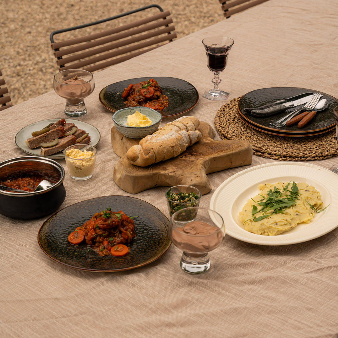 3 gangen menu - Guancia alla pomodoro