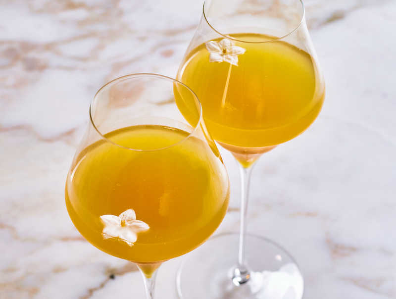 Scroppino | passievrucht | seizoensbloem | cava