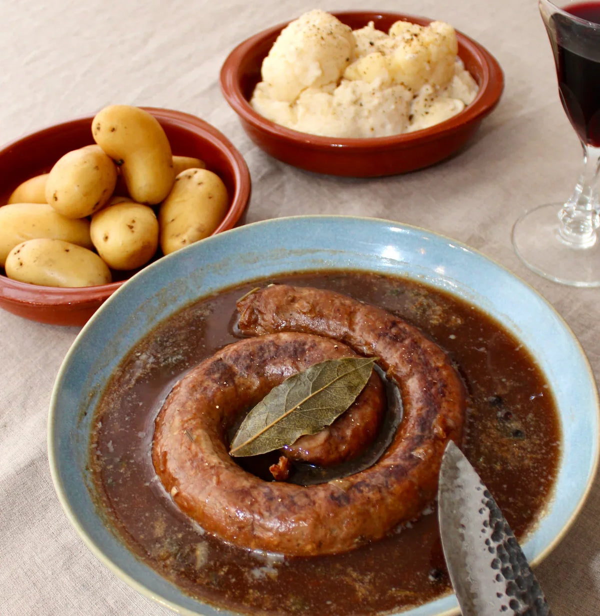 Kalfsbraadworst, aardappelen & bloemkool