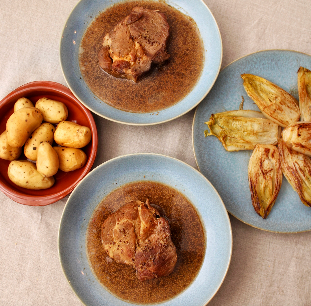 Procureur, aardappelen & witlof